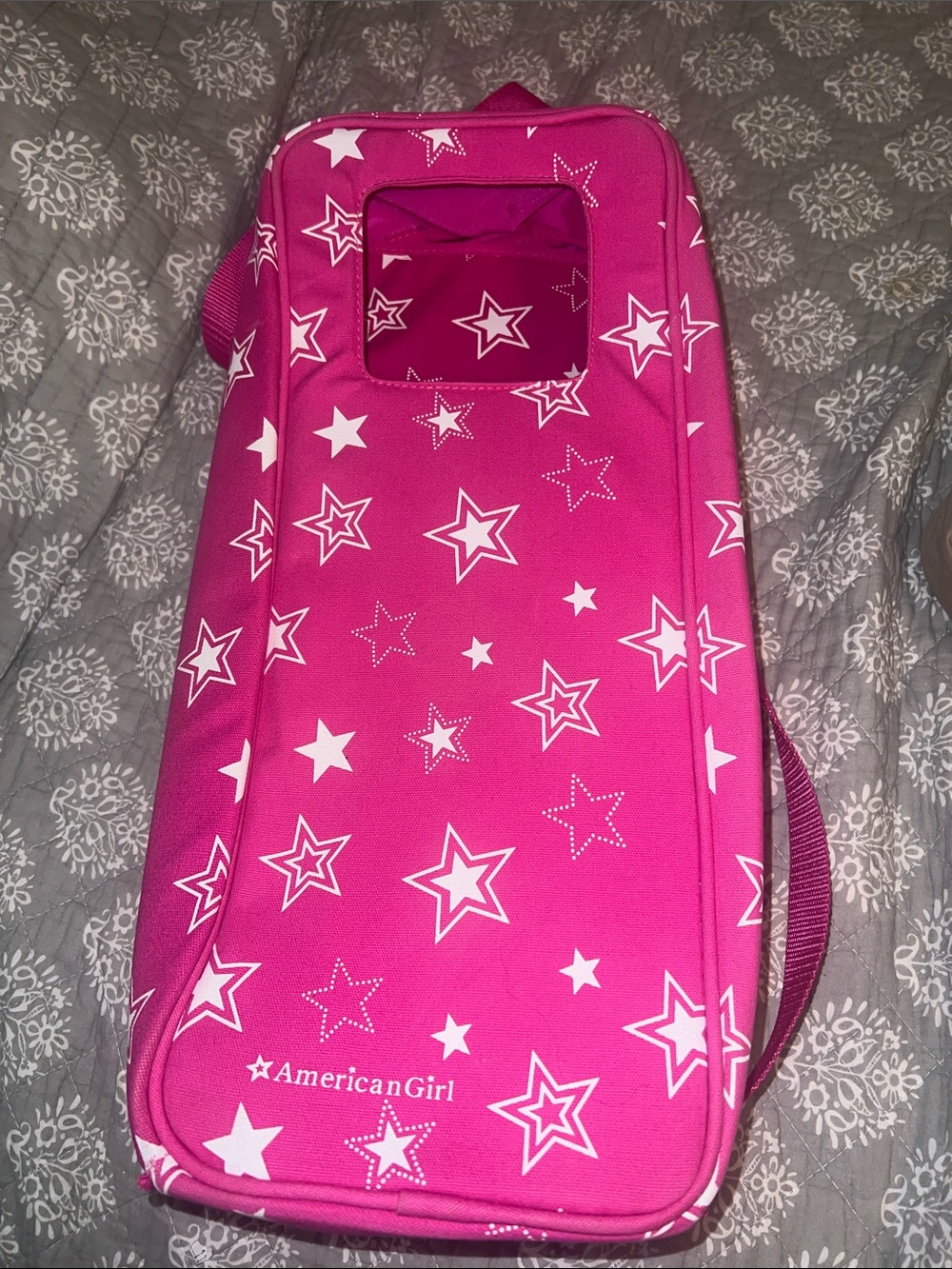 American Girl Hot Pink Star-Print Travel Case